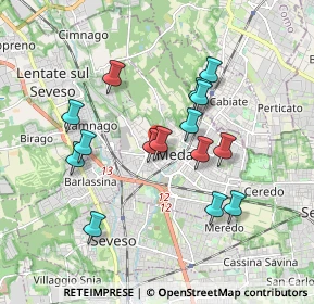 Mappa Via Nazario Sauro, 20821 Meda MB, Italia (1.62533)