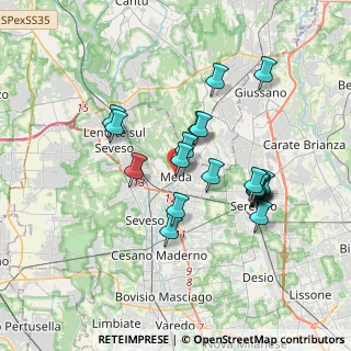 Mappa Piazza Municipio, 20821 Meda MB, Italia (3.2075)