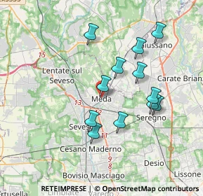 Mappa Via Edmondo de Amicis, 20821 Meda MB, Italia (3.31667)