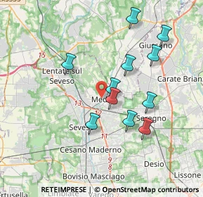 Mappa Via Edmondo de Amicis, 20821 Meda MB, Italia (3.40273)