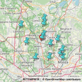 Mappa Piazza Municipio, 20821 Meda MB, Italia (7.09615)