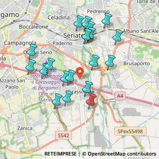 Mappa Via A. Maj, 24050 Grassobbio BG, Italia (1.9435)