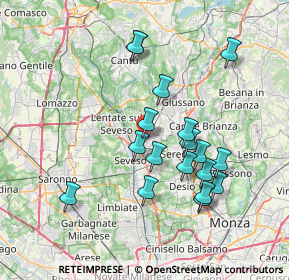 Mappa Via Santi Aimo e Vermondo, 20821 Meda MB, Italia (6.92167)