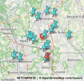 Mappa Via Benvenuto Cellini, 20831 Seregno MB, Italia (3.45824)