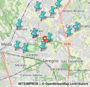 Mappa Via Benvenuto Cellini, 20831 Seregno MB, Italia (1.96615)