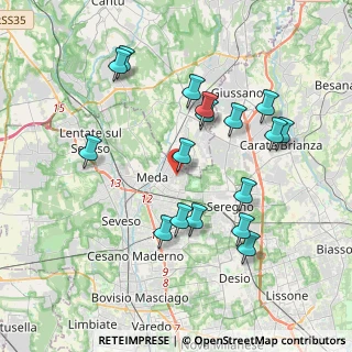 Mappa Via San Giusto, 20821 Meda MB, Italia (3.82176)