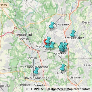 Mappa Via San Giusto, 20821 Meda MB, Italia (3.09364)