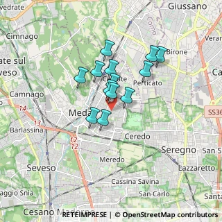 Mappa Via San Giusto, 20821 Meda MB, Italia (1.21615)