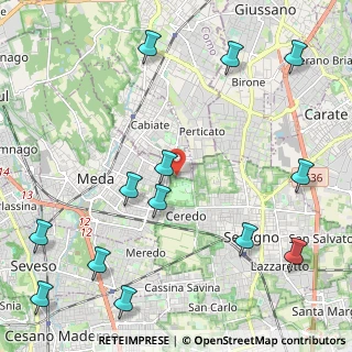Mappa Via Friuli, 22060 Cabiate CO, Italia (2.85692)
