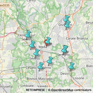 Mappa Viale Rimembranze, 20821 Meda MB, Italia (3.76727)