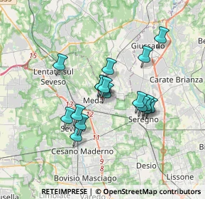 Mappa Viale Rimembranze, 20821 Meda MB, Italia (2.70941)