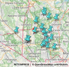 Mappa Piazza dello Statuto, 20826 Misinto MB, Italia (6.712)