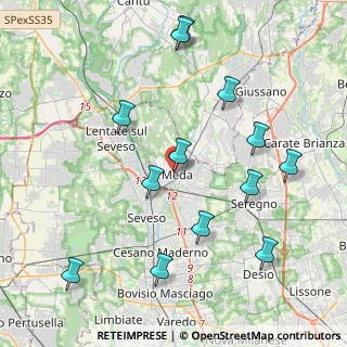 Mappa Via Giacomo Matteotti, 20821 Meda MB, Italia (4.47308)