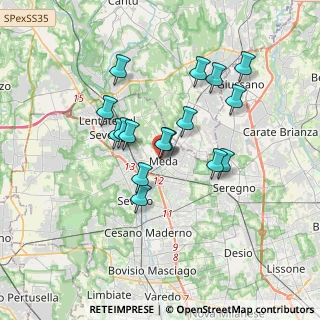 Mappa Via Giacomo Matteotti, 20821 Meda MB, Italia (2.96125)