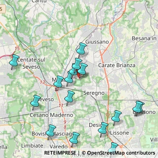 Mappa Via F. Turati, 22060 Cabiate CO, Italia (4.80938)