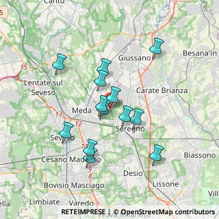 Mappa Via F. Turati, 22060 Cabiate CO, Italia (3.07846)
