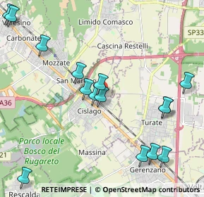 Mappa Via Tagliamento, 21040 Cislago VA, Italia (2.45667)