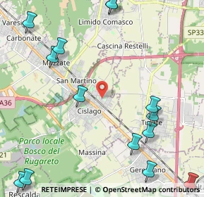 Mappa Via Tagliamento, 21040 Cislago VA, Italia (3.16667)
