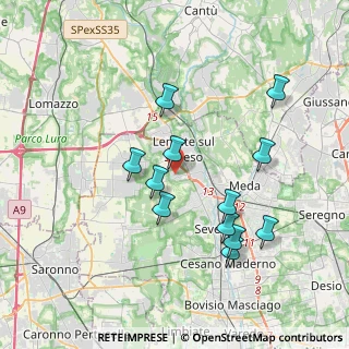 Mappa Via Lodovico Mancini, 20823 Lentate sul Seveso MB, Italia (3.5875)