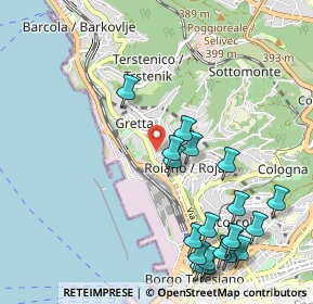 Mappa Via dei Baseggio, 34136 Trieste TS, Italia (1.2485)