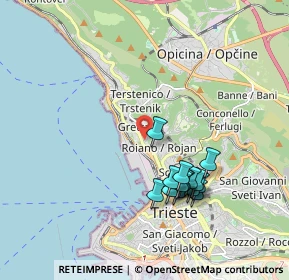 Mappa Via dei Baseggio, 34136 Trieste TS, Italia (1.79667)