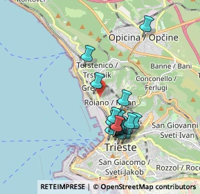 Mappa Via dei Baseggio, 34136 Trieste TS, Italia (1.61889)
