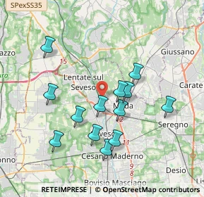 Mappa Via Ticino, 20823 Lentate sul Seveso MB, Italia (3.43846)