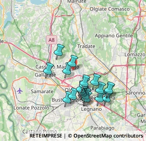 Mappa 21054 Fagnano Olona VA, Italia (6.5645)