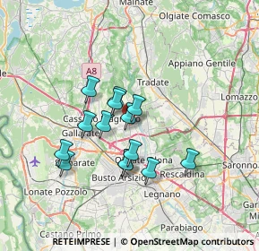 Mappa 21054 Fagnano Olona VA, Italia (5.41214)