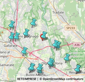 Mappa 21054 Fagnano Olona VA, Italia (5.09222)