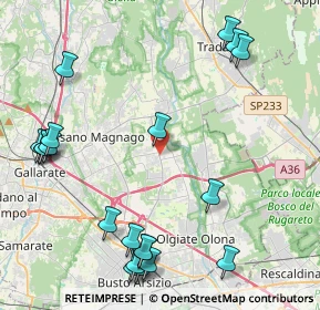 Mappa 21054 Fagnano Olona VA, Italia (5.4535)