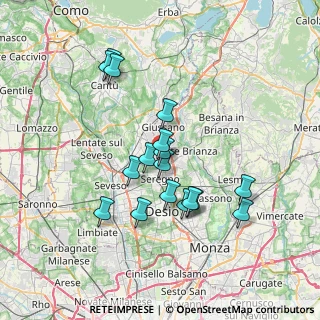 Mappa Via Ticino, 20833 Giussano MB, Italia (6.36765)