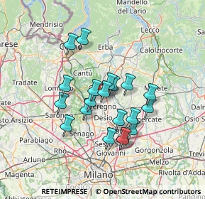 Mappa Via Ticino, 20833 Giussano MB, Italia (10.9265)