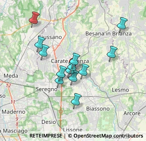 Mappa Via Cazzaniga Arturo, 20841 Carate Brianza MB, Italia (2.87692)