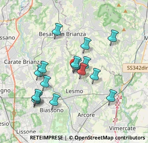 Mappa Via Alcide de Gasperi, 20856 Correzzana MB, Italia (3.31438)