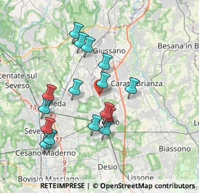 Mappa Via Udine, 20833 Giussano MB, Italia (3.475)