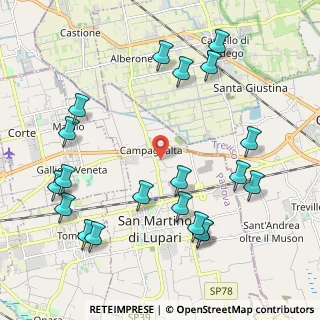 Mappa Via Parteselle, 35018 San Martino di Lupari PD, Italia (2.4625)