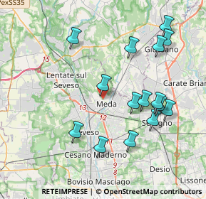 Mappa Piazza Alessandro Volta, 20821 Meda MB, Italia (4.076)