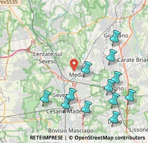 Mappa Piazza Alessandro Volta, 20821 Meda MB, Italia (4.615)