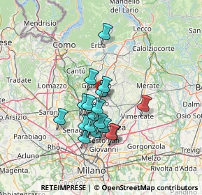 Mappa Via Tommaso Grossi, 20841 Seregno MB, Italia (10.99278)