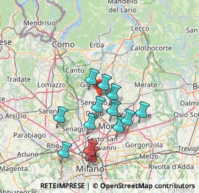 Mappa Via Tommaso Grossi, 20841 Seregno MB, Italia (12.44308)