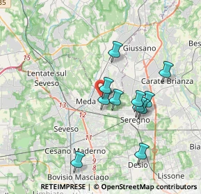 Mappa Viale Lombardia, 20036 Meda MB, Italia (3.22636)