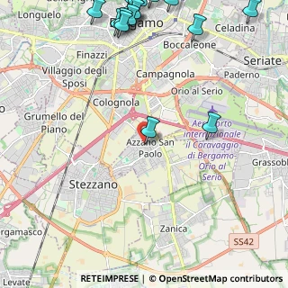 Mappa Via O. Morlani, 24052 Azzano San Paolo BG, Italia (3.33176)