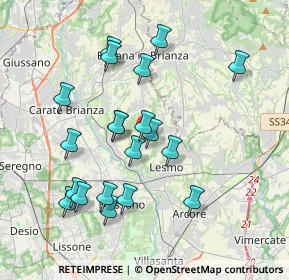 Mappa Via Don Luigi Sturzo, 20050 Triuggio MB, Italia (3.692)