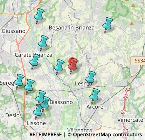 Mappa Via Don Luigi Sturzo, 20050 Triuggio MB, Italia (4.48462)