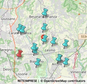 Mappa Via Don Luigi Sturzo, 20050 Triuggio MB, Italia (3.71571)