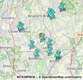Mappa Via Don Luigi Sturzo, 20050 Triuggio MB, Italia (3.98357)