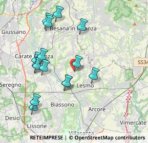Mappa Via Don Luigi Sturzo, 20050 Triuggio MB, Italia (3.88933)