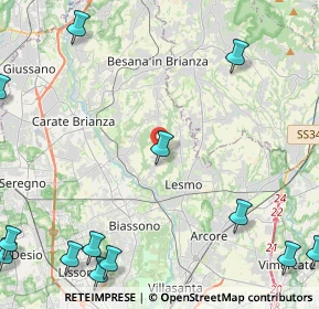 Mappa Via Don Luigi Sturzo, 20050 Triuggio MB, Italia (7.24333)