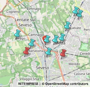 Mappa Via Walter Tobagi, 20821 Meda MB, Italia (1.84455)